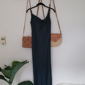 Zara Forest Green Viscose Slip Dress
